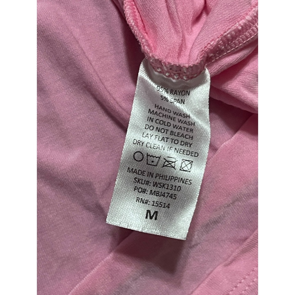 BY JOHNNY Shirt, Women's Size Medium, Pink, V-neck, Short Sleeve - Picture 8 of 9